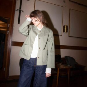 Lovis Herringbone Jacket Pale Green