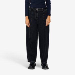 Baggy Trousers Washed Black Denim