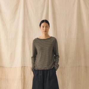 Stripe Wool Cashmere Neat Sweater Brown Umber / Biscuit