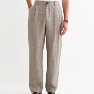 Trousers Linen Stripe Natural / Brown