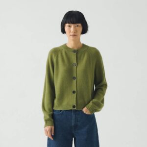Eden Wool Cashmere Raglan Cardigan Soft Green